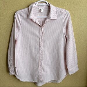 H&M Linen/Cotton Striped Long Sleeve Button Down Shirt